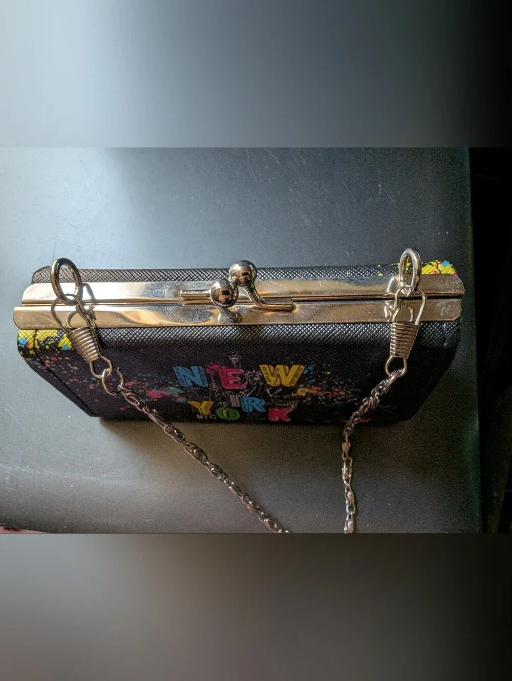 Black Color-Splash 'New York' Mini Bag NWOT
